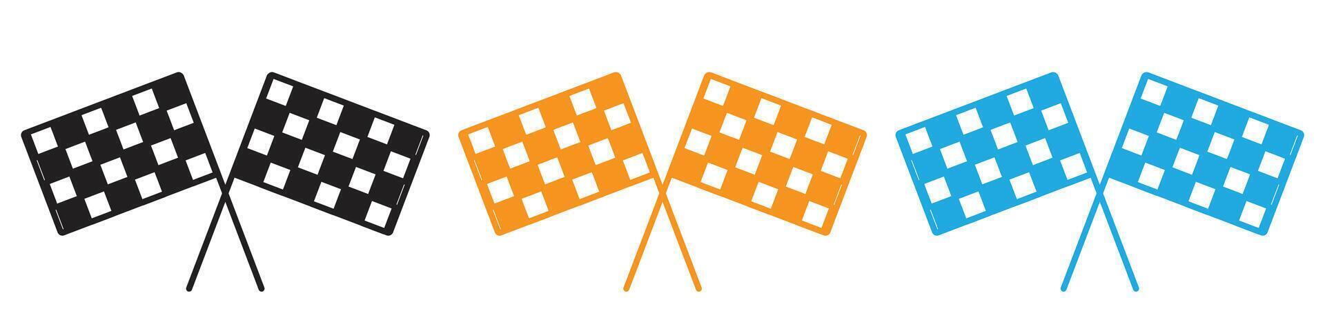 Racing flag icon logo set collection for web app ui vector