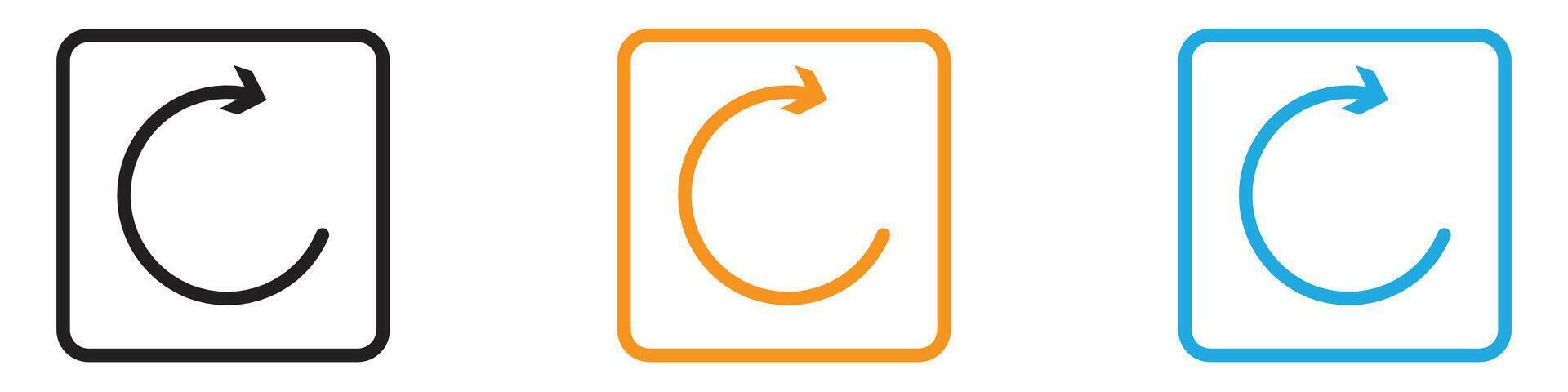Repeat reload arrow icon logo set collection for web app ui vector