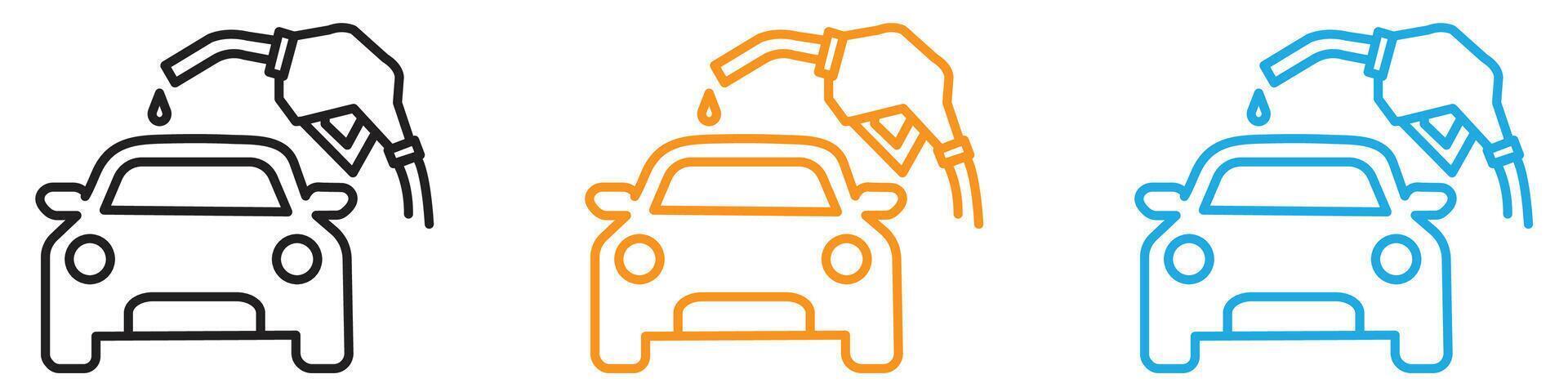 Refueling Car icon logo set collection for web app ui vector