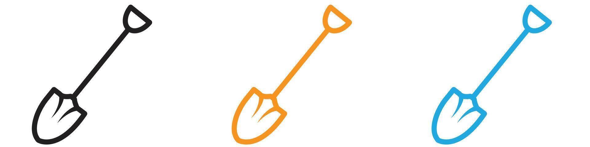 Short spade icon logo set collection for web app ui vector