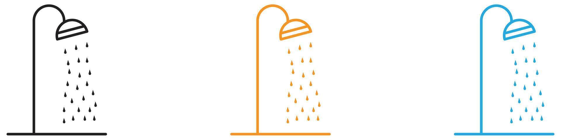 Shower icon logo set collection for web app ui vector