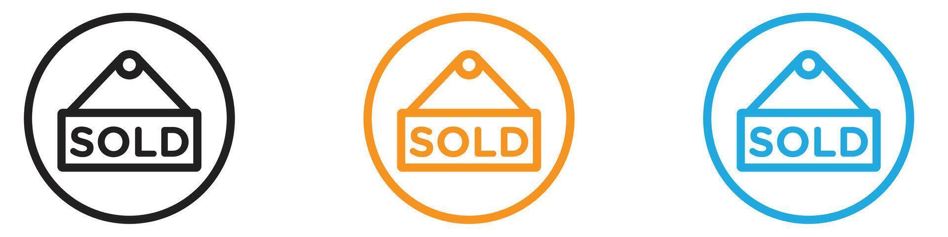 Sold icon logo set collection for web app ui vector