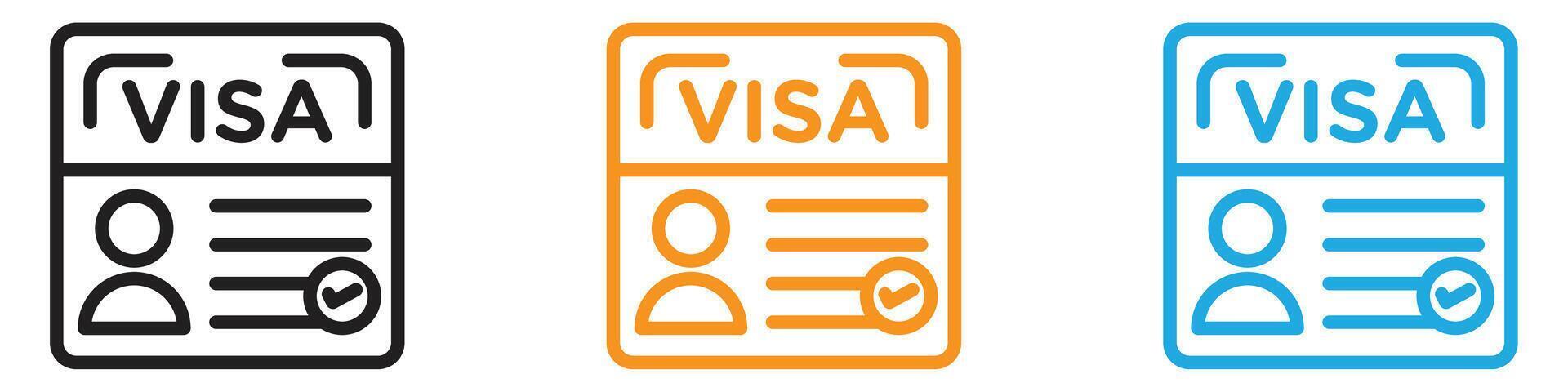 Start up visa icon logo set collection for web app ui vector