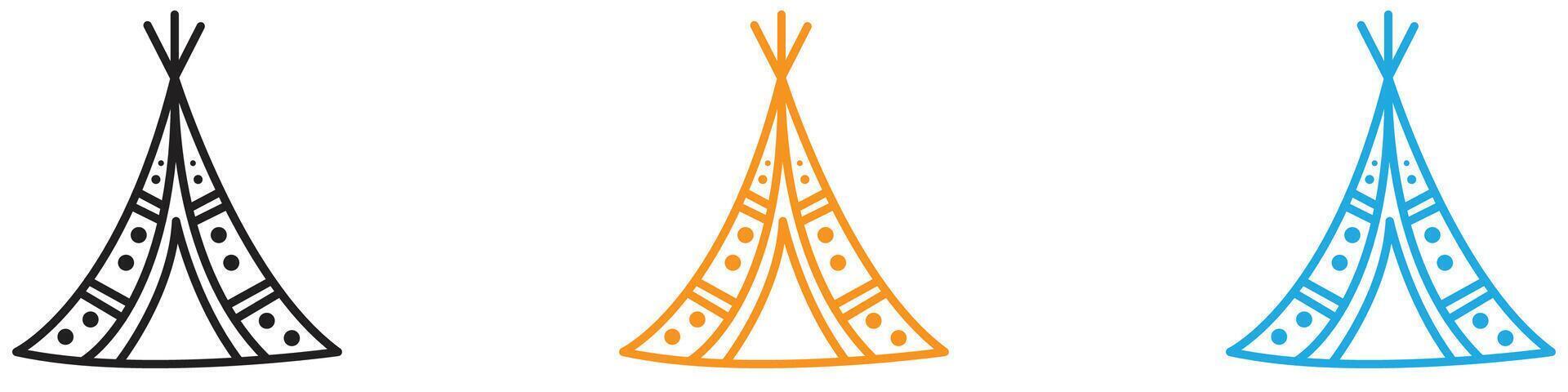 Teepee icon logo set collection for web app ui vector