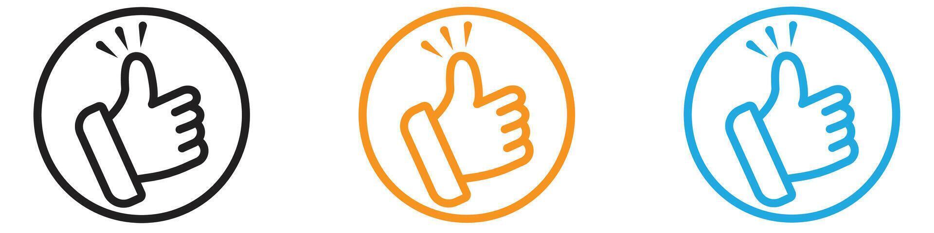 Thumbs Up icon logo set collection for web app ui vector