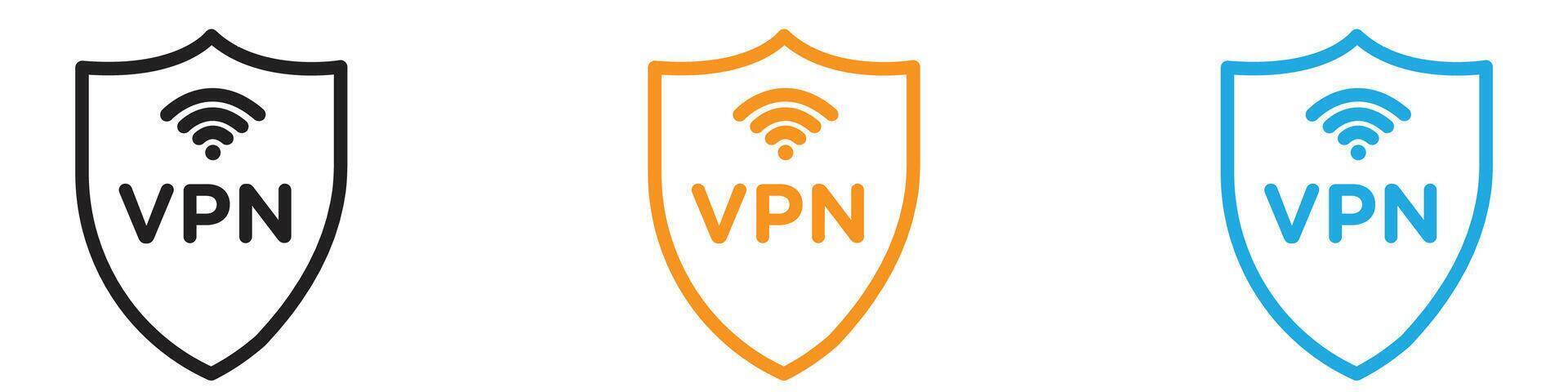 VPN icon logo set collection for web app ui vector