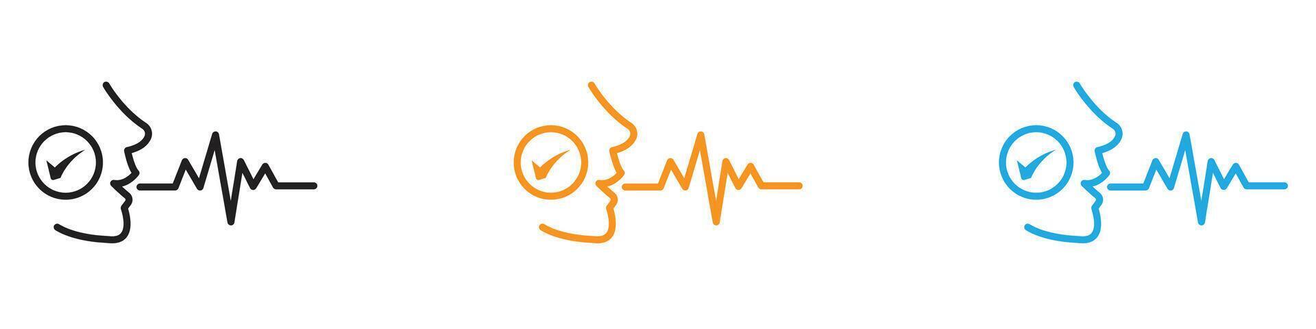 Voice recognition icon logo set collection for web app ui vector