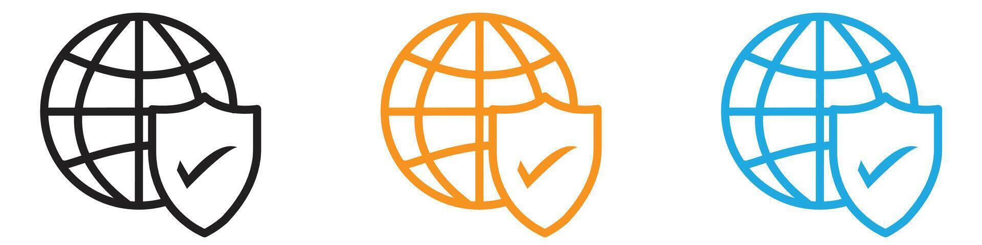 Web Security icon logo set collection for web app ui vector