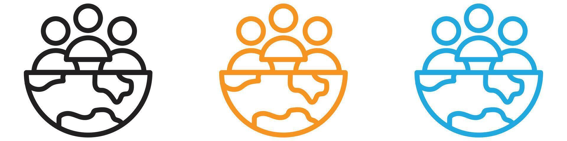 World population icon logo set collection for web app ui vector