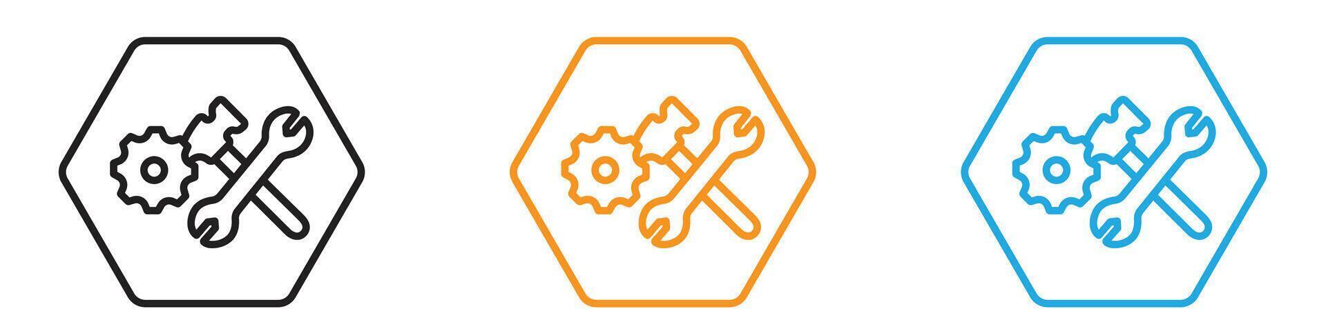 wrench icon set vector