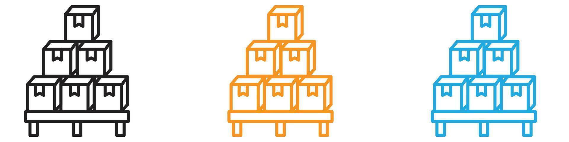 box on a pallet icon logo set collection for web app ui vector