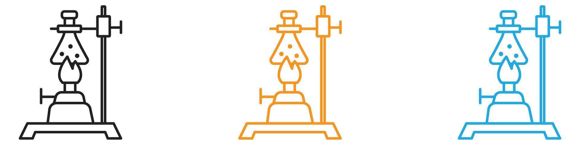 burner boiling chemical icon logo set collection for web app ui vector