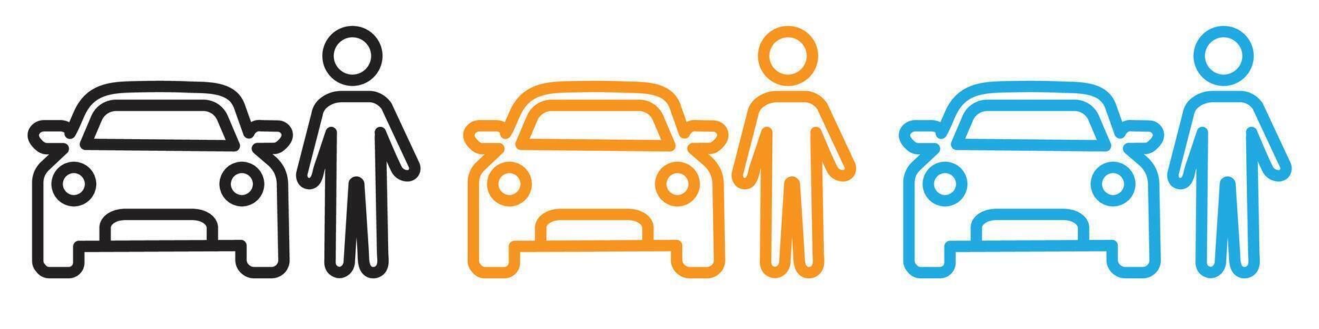 car driver icon logo set collection for web app ui vector