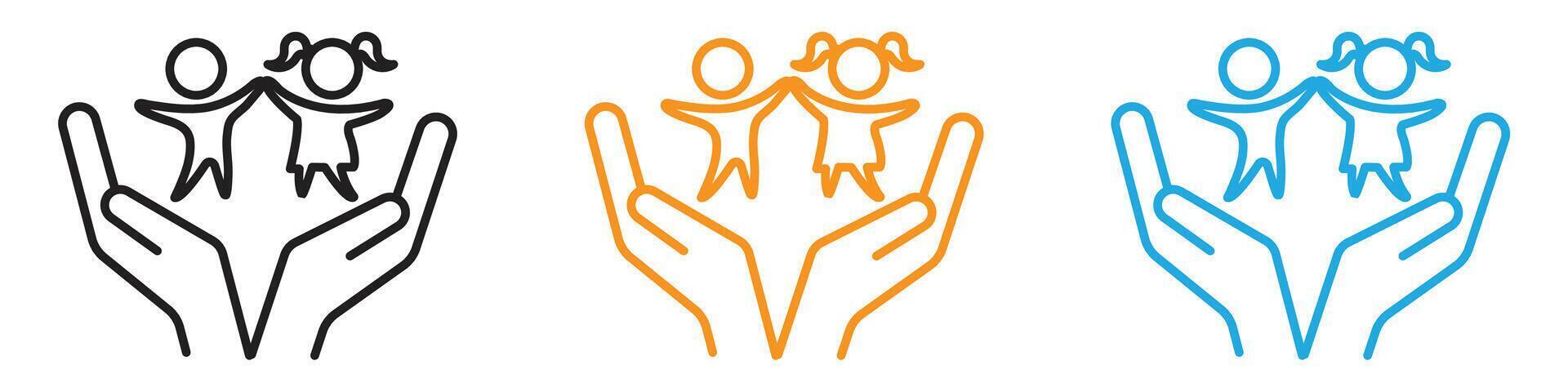 child protect icon logo set collection for web app ui vector