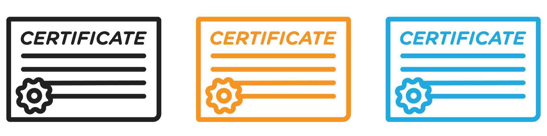 certificate icon logo set collection for web app ui vector