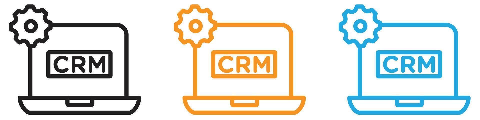 crm icon logo set collection for web app ui vector