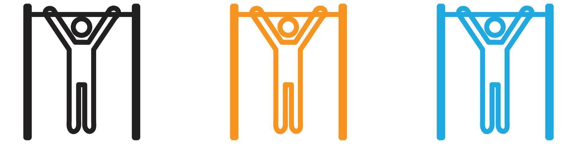 exercise hang bar icon logo set collection for web app ui vector