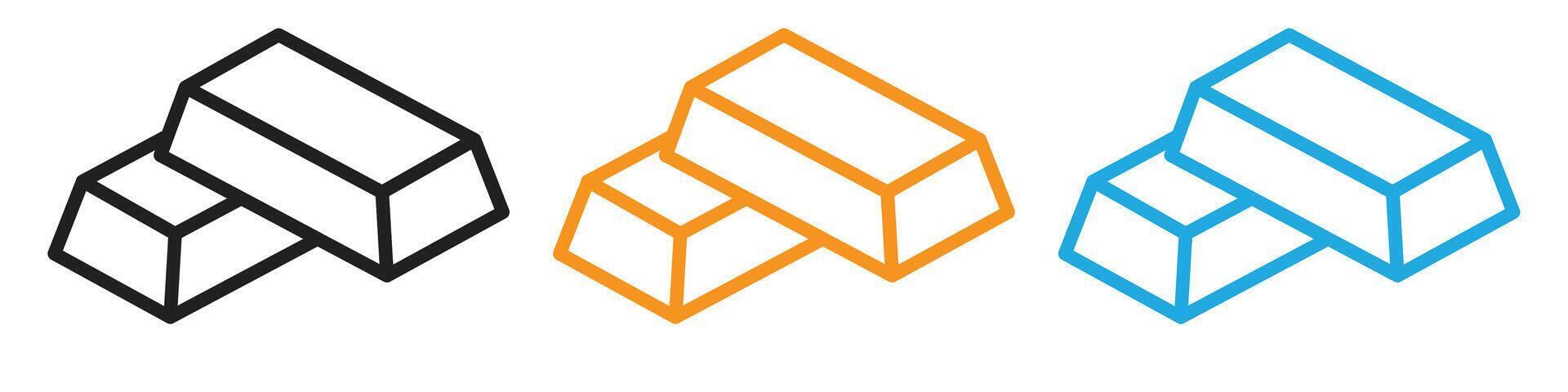 gold bars icon vector