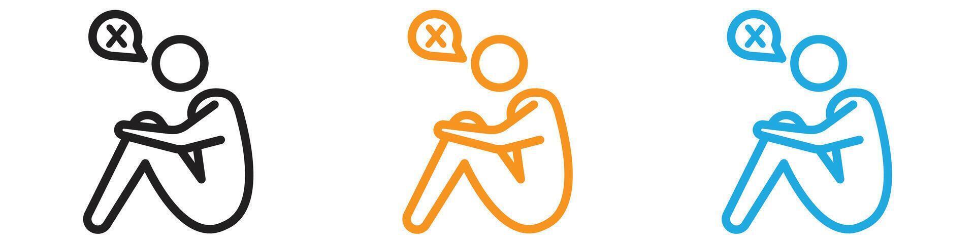 helpless human icon logo set collection for web app ui vector