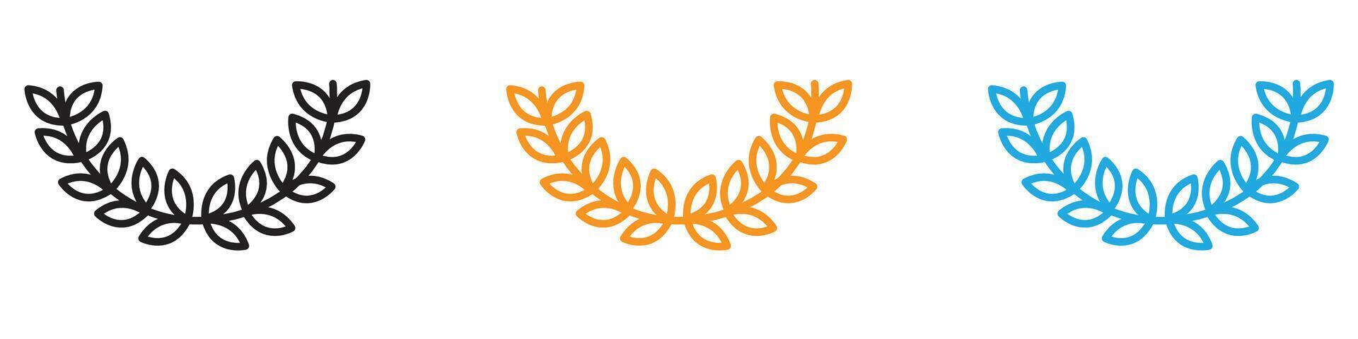 laurel wreath icon logo set collection for web app ui vector