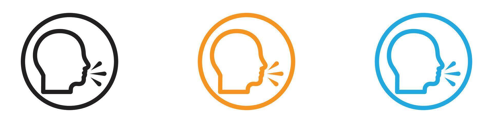 man coughs icon logo set collection for web app ui vector