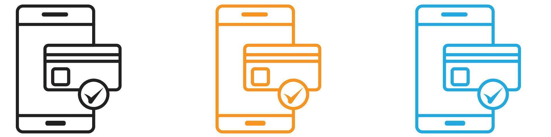 mobile payment icon logo set collection for web app ui vector