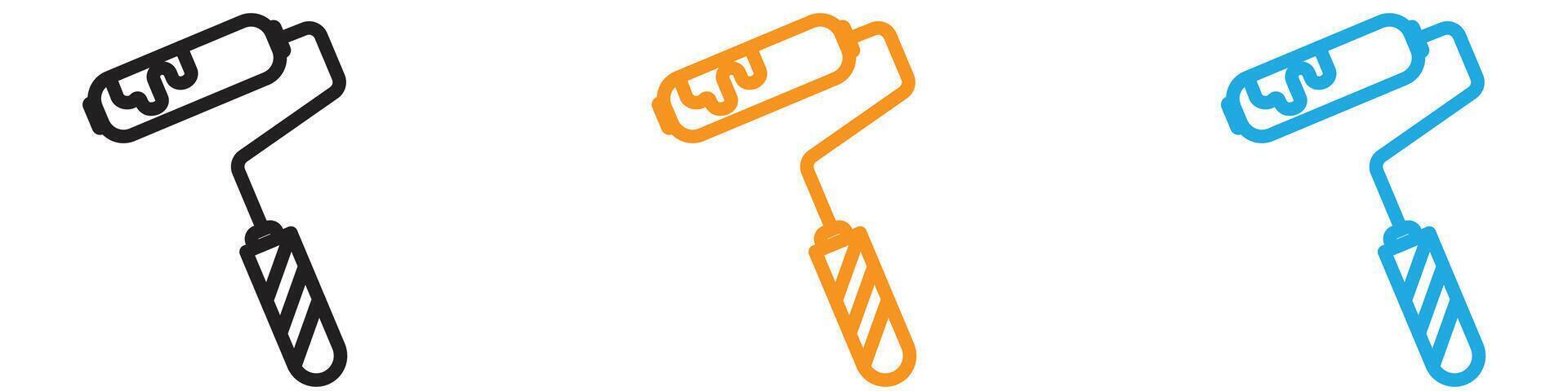paint roller icon logo set collection for web app ui vector