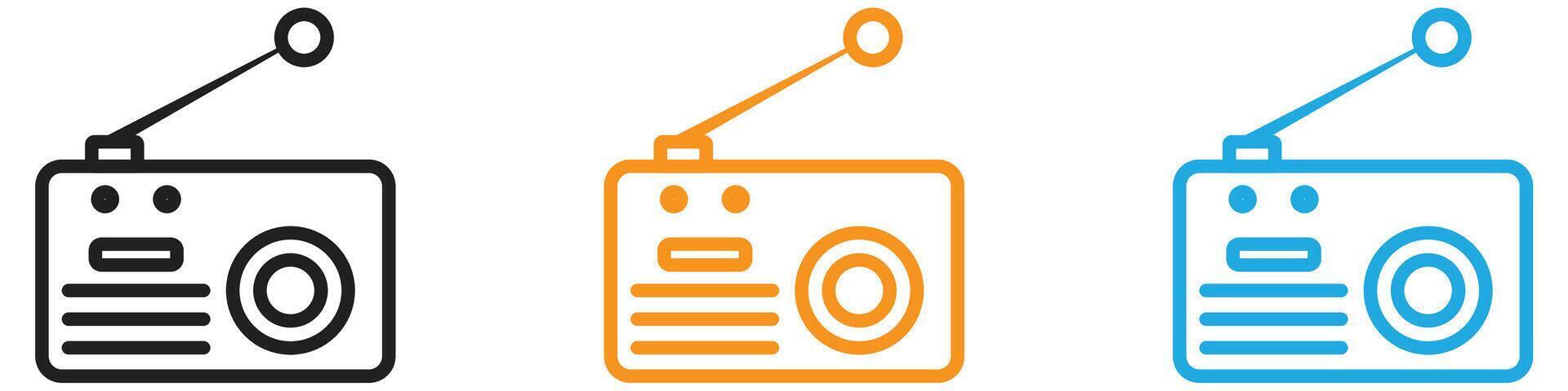 radio icon logo set collection for web app ui vector