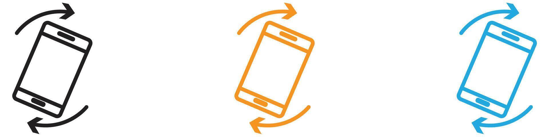rotate phone icon logo set collection for web app ui vector