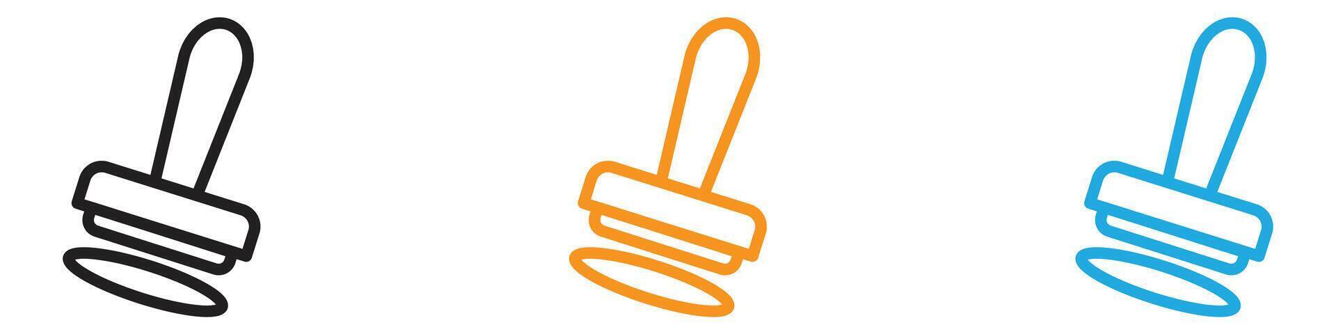 stamp icon logo set collection for web app ui vector