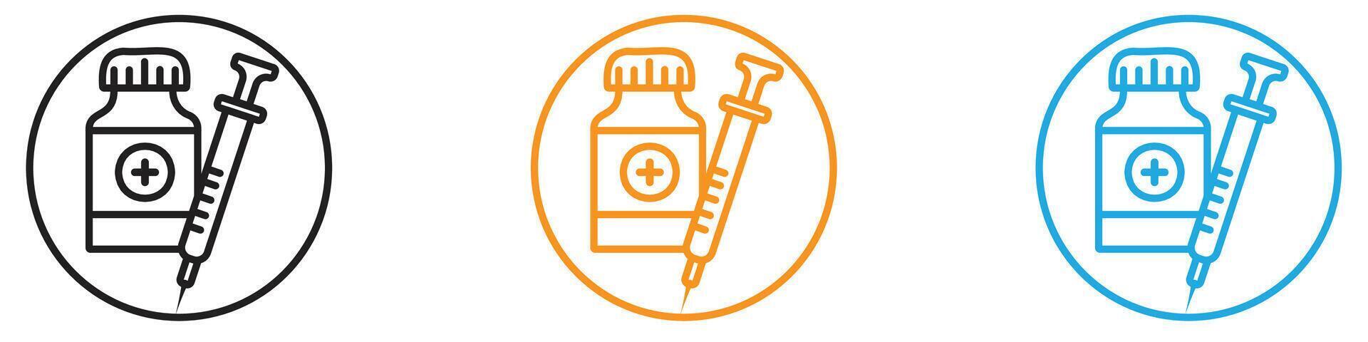 vial medical icon logo set collection for web app ui vector