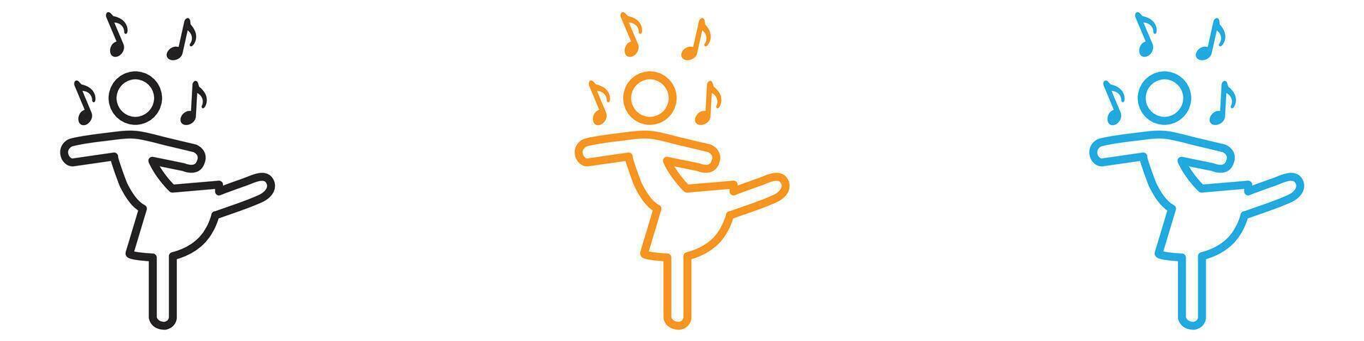 woman dancing icon logo set collection for web app ui vector