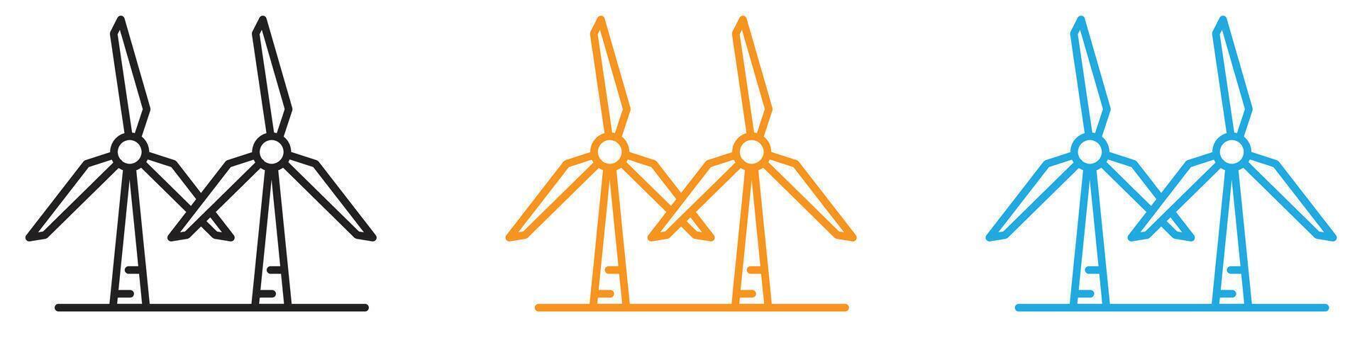 wind mill icon logo set collection for web app ui vector