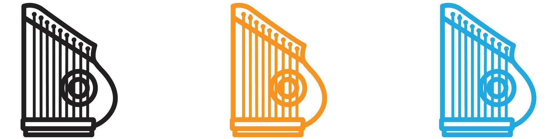 zither icon logo set collection for web app ui vector