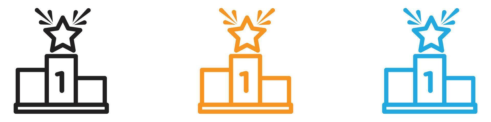 winner podium icon logo set collection for web app ui vector