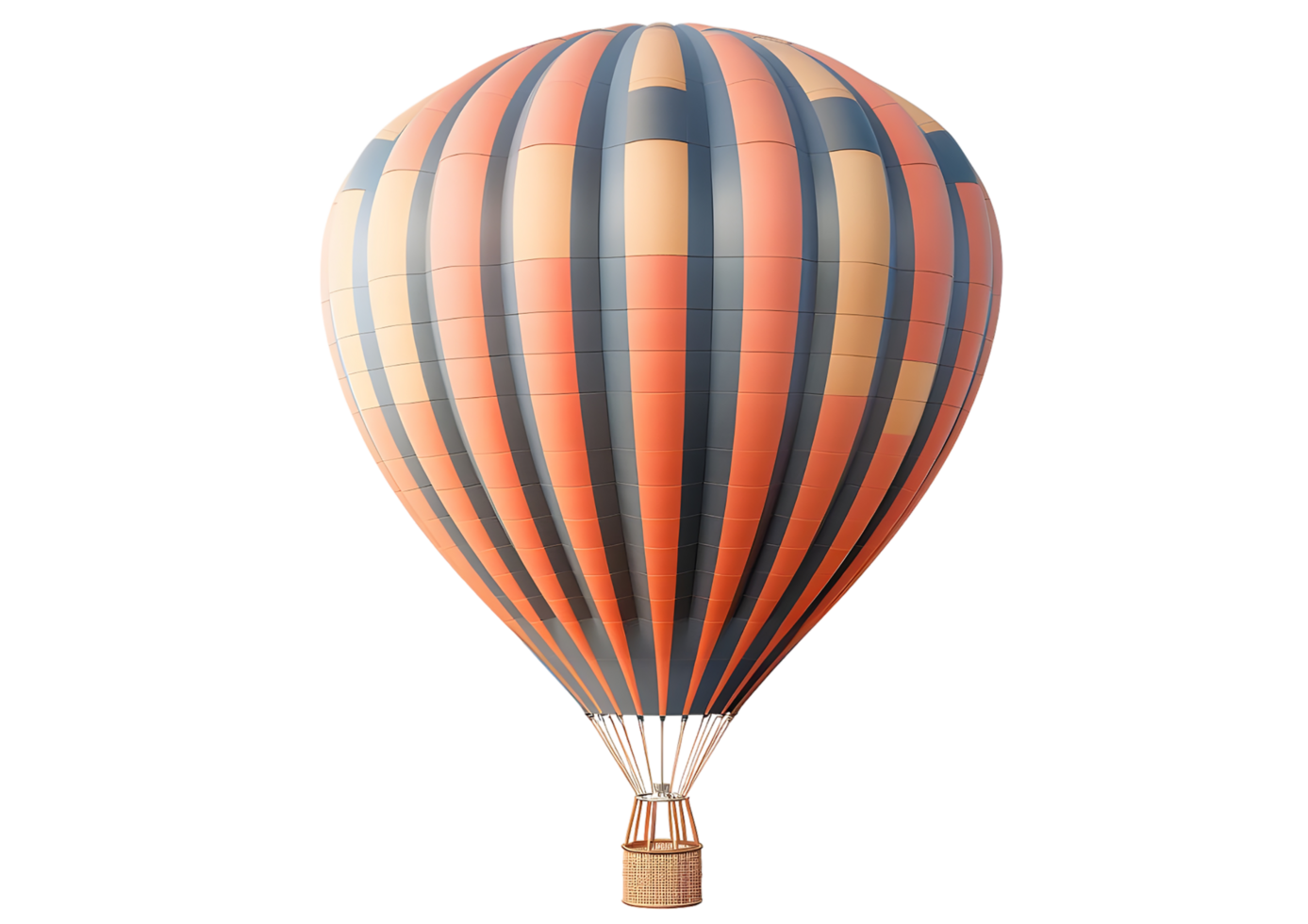 Orange Hot Air Balloon Isolated on a transparent background png