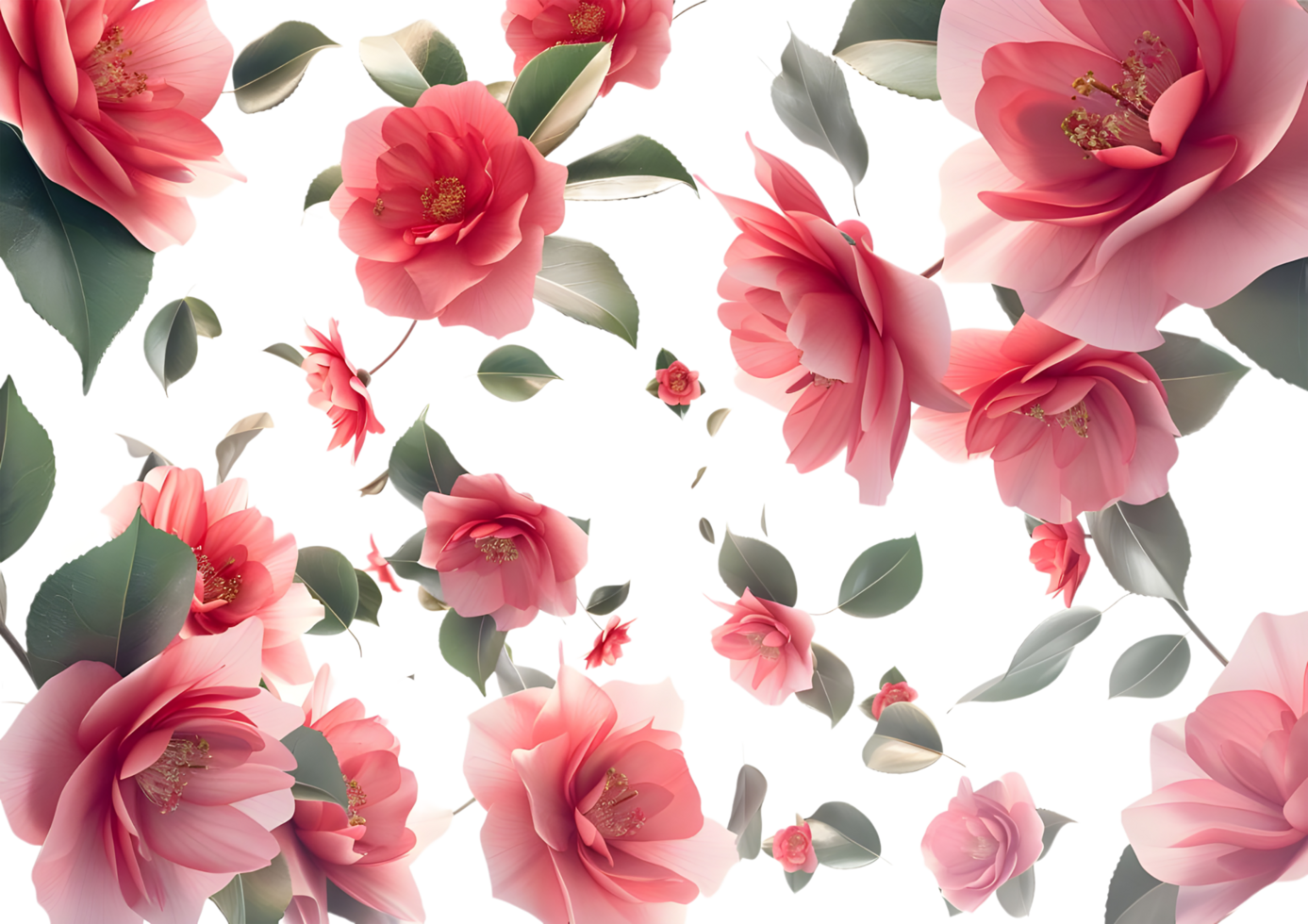 Pink blossoms on a branch, capturing the essence of spring. Isolated on a transparent background png