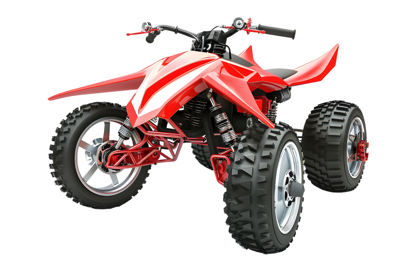 Red All-Terrain Vehicle Isolated on a transparent background png