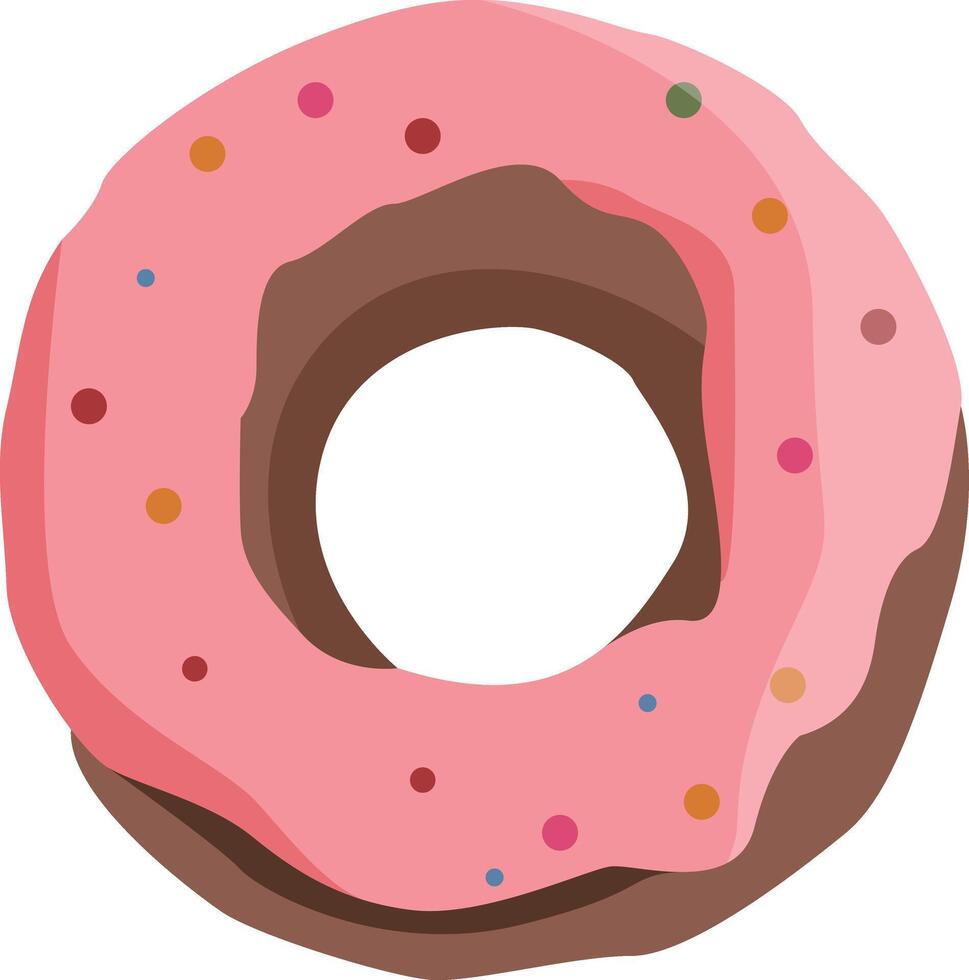 Pink donut bakery, sweets illustration vector