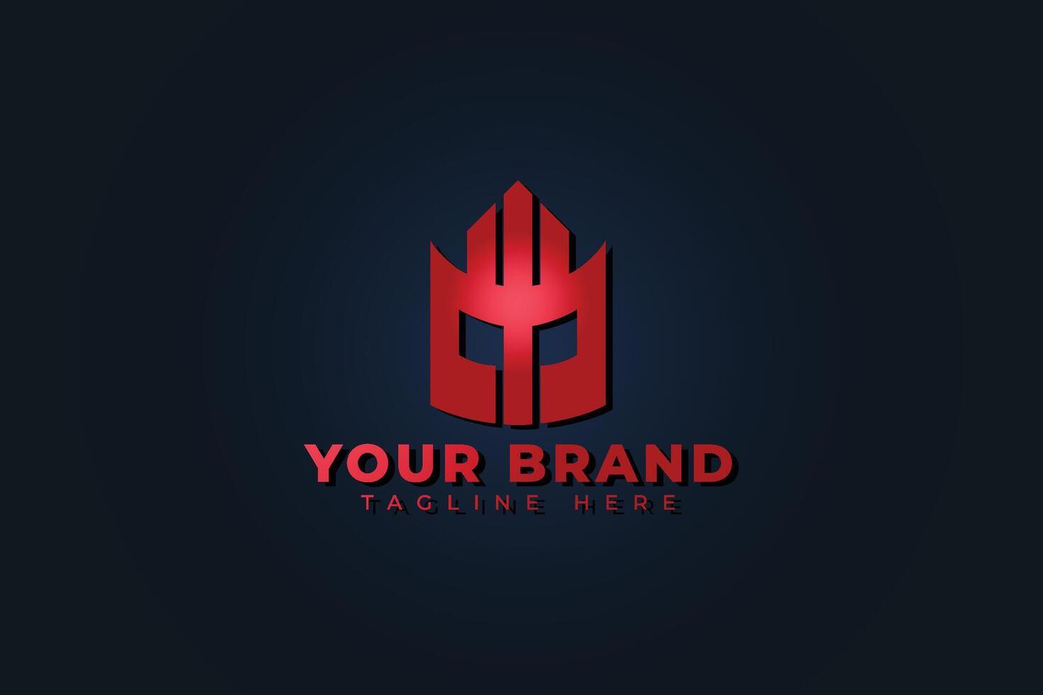 King Spartan helmet logo Design Element vector