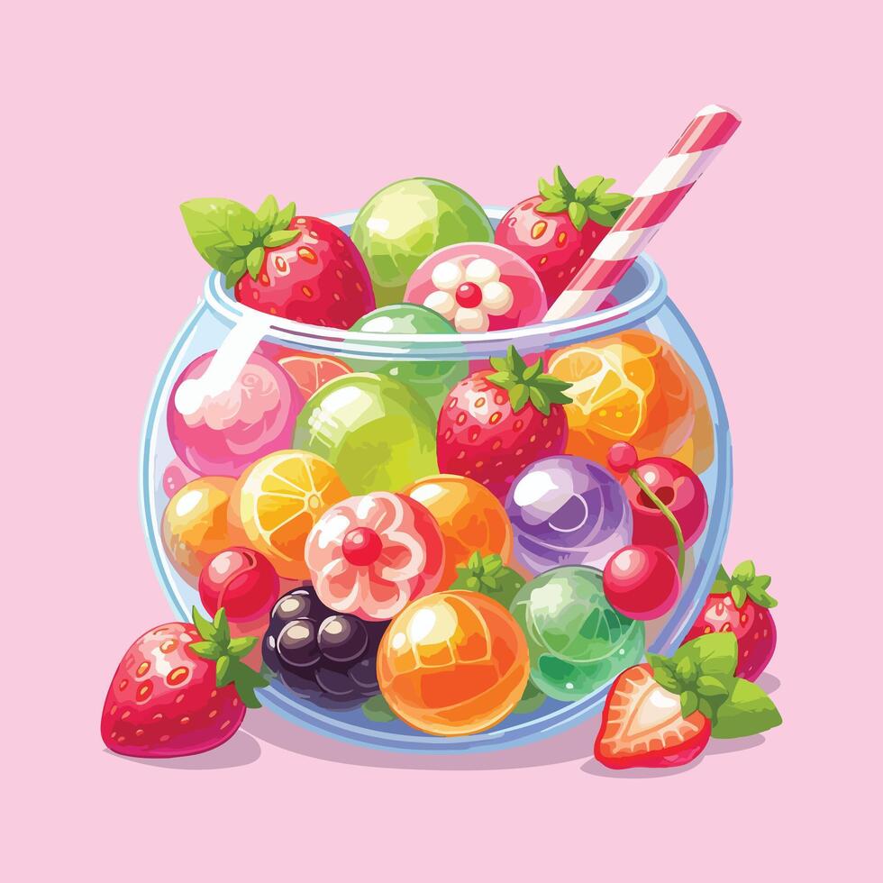 A Cup Full Of Jelly Ball vector