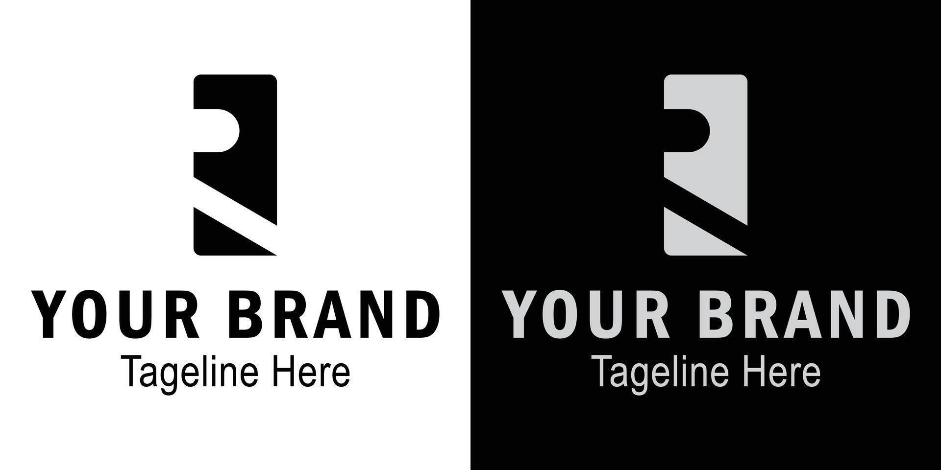 Abstract letter R logo forms the number 2. initials letter logo concept. creative logo professional. simple design editable vector