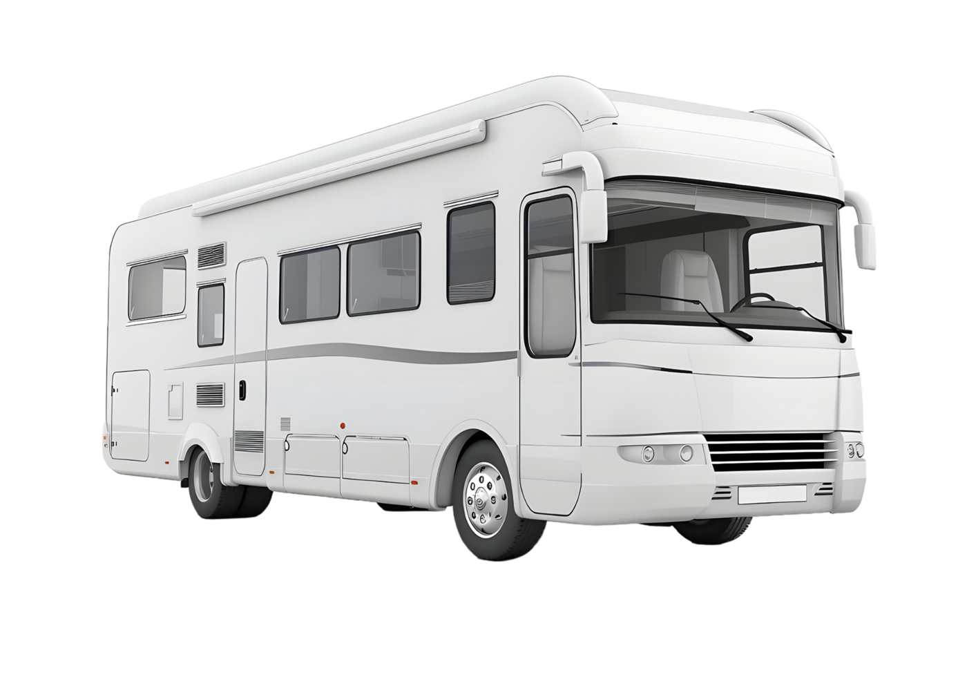 Large recreational vehicle for comfortable road trips and camping. Isolated on a transparent background. png