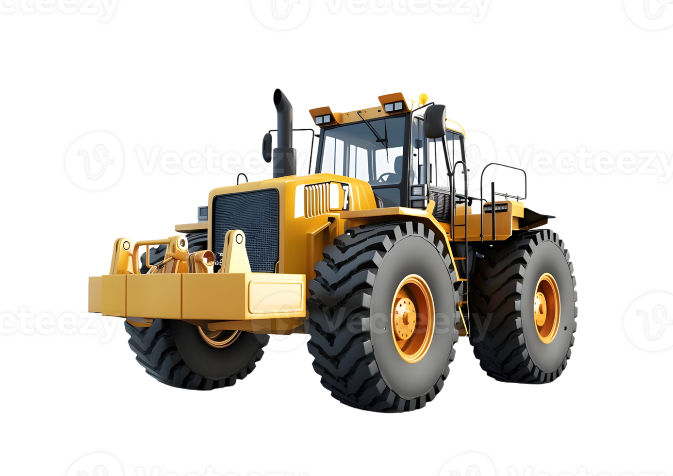 Yellow Bulldozer for Construction and Heavy-Duty Work Isolated on a transparent background png