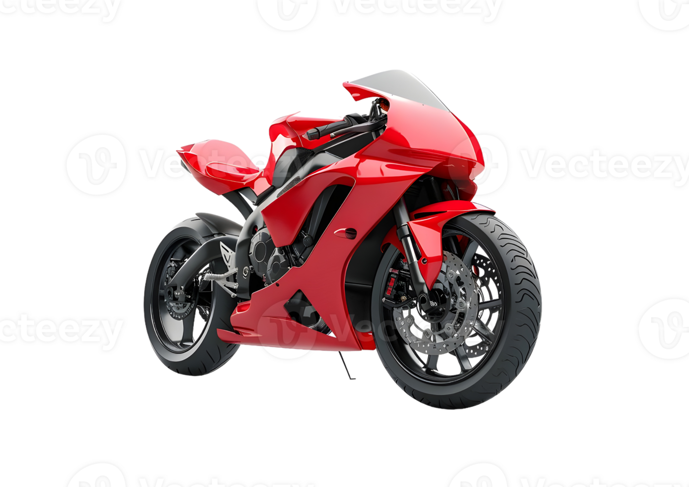 Red Racing Motorcycle Isolated on a transparent background png