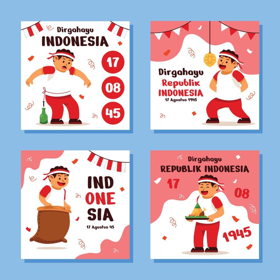 Template Card Of Independence Day Fun Games vector