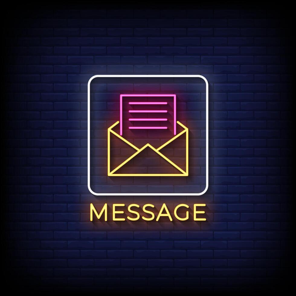 message symbol neon sign vector