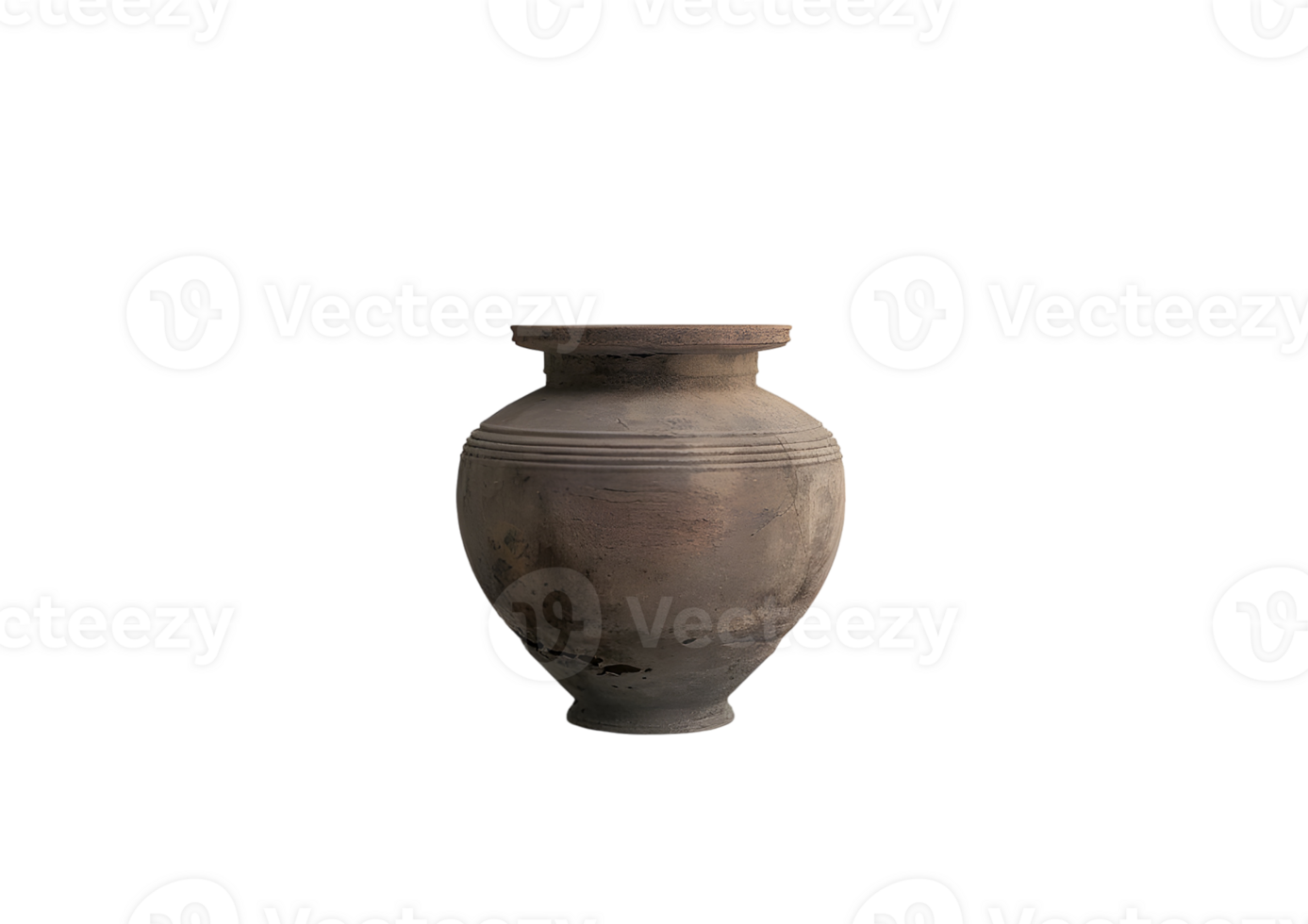 Ancient pottery with detailed craftsmanship as showpiece. Isolated on a transparent background png
