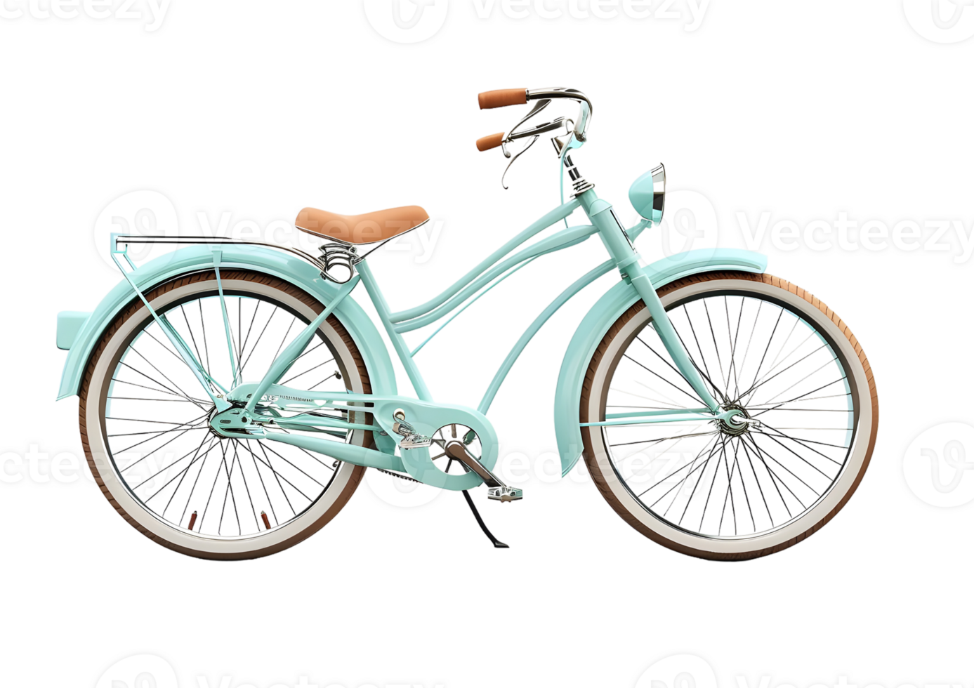 Green Vintage Bicycle with Basket Isolated on a transparent background png