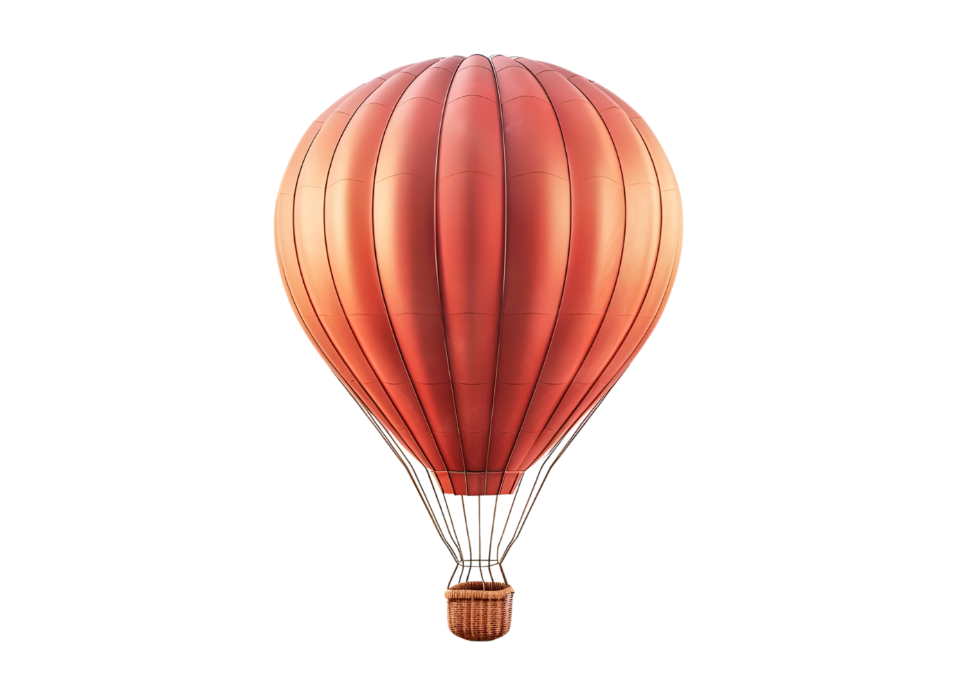 Colorful hot air balloon floating in the sky. Isolated on a transparent background. png